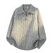 Autumn And Winter New Lapel Half Zip Fried Dough Twists Sweater Loose Outer Sweater Men_viptrois.com
