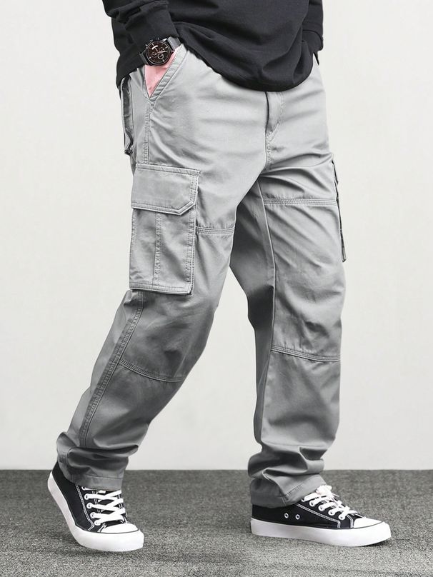 Streetwear Cargo Pants For Men – High Waist, Elastic Waistband, Lightweight & Breathable (S-XXL, Khaki/Black/Gray) – Trendy Urban Style_viptrois.com