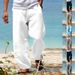 Men's Clothing Cotton And Linen Casual Pants Spring Loose Cotton And Linen Drawstring Hip Hop Light Wide Leg Straight Pants_viptrois.com