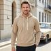 Men's Clothing Men's Casual Sports Sweatshirt Style Commuter Hooded With Pockets Solid Color Fleece Loose Fit_viptrois.com