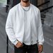 Men's Clothing Zip-Up Hoodie Sweatshirt - Soft Textured Fleece Pullover, Oversized Casual Loungewear, V-Neck Lightweight Jacket For Fall_viptrois.com