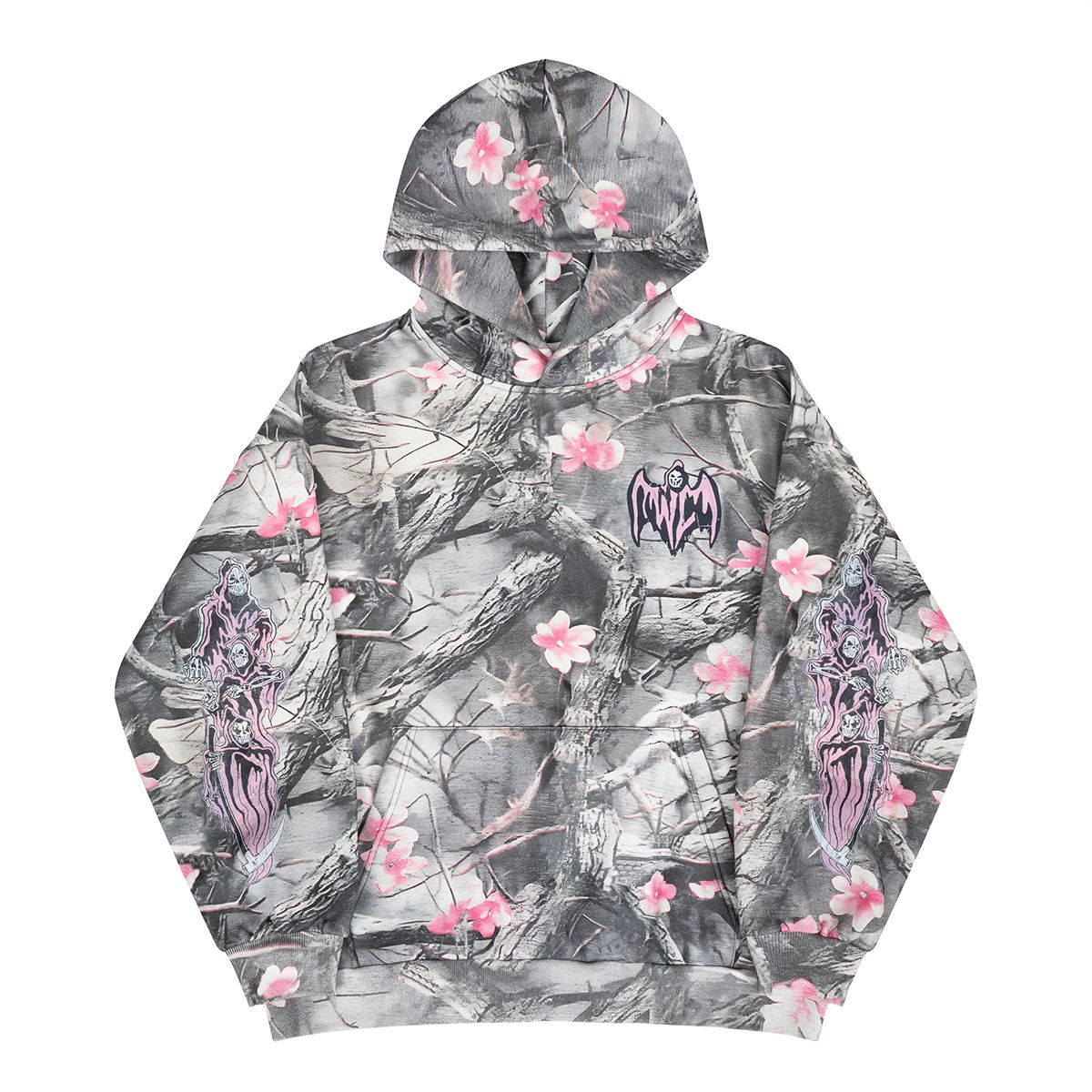 2026 Autumn Winter New American Vintage Devil Distressed Full Print Fleece Hoodie_viptrois.com