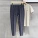 Summer 2025 Cross Border Men's Slim Fit Small Feet Casual Business Nine Point Suit Pants_viptrois.com