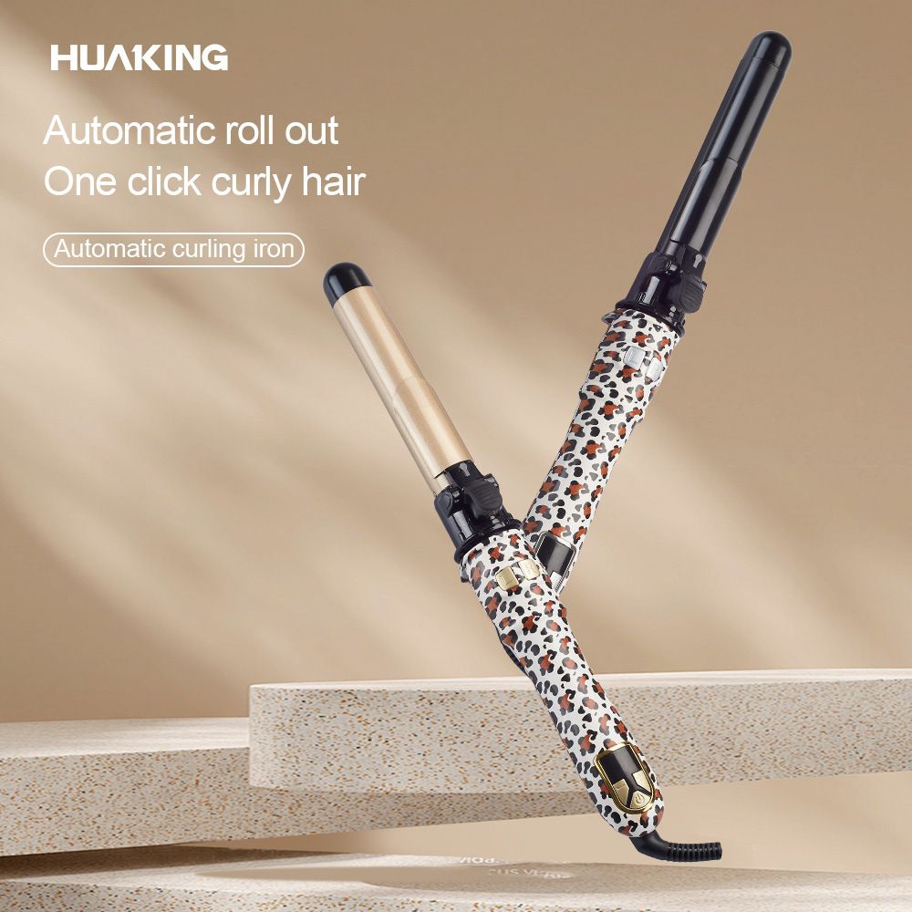 28mm Automatic Curling Iron For Big Waves, Volumizing Short Hair & Bangs Curler With Rotating Function_viptrois.com