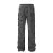 Functional Tactical Multi-Pocket Jeans For Men Punk Street Fashion Design Niche Loose Straight Workwear Pants_viptrois.com