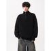 Trendy Half-Zip High Neck Solid Color For Men, Loose Fit, Autumn Winter, Japanese Lazy Style, Couple's Versatile Knitted_viptrois.com