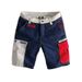 Premium Products Summer Trendy Style, Personalized Color Blocking Splicing, Washed And Worn, Slim Fit Men's Workwear Shorts, Multi Pocket_viptrois.com
