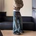 Men's Clothing Retro Washed Old Niche Printed Jeans Men's Spring New Loose Design Straight Pants_viptrois.com