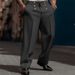 Men's Formal Fashion Urban Street Button Loose Straight Suit Pants_viptrois.com