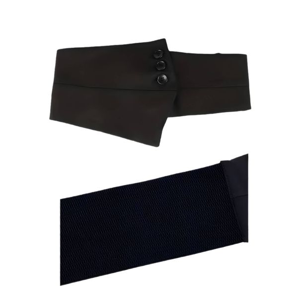 Fashion suit waist wrap women outside with a shirt girdle skirt decoration elastic fabric black display_viptrois.com
