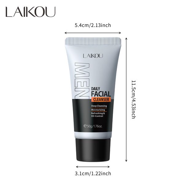 LAIKOU Men's Facial Cleanser 50g Refreshing Cleanser Face Cleansing Hydrating Moisturizing_viptrois.com