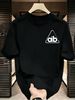 3 Pack Premium Men's Triangle Outline Aib Letter Logo Printed T-Shirt, Pure Cotton Crew Neck Casual Tee Luxury Summer Essential Black White Grey_viptrois.com