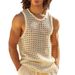 Men's Clothing Summer European And American Hollow Fitness Sports Sleeveless T Shirt Muscle Men's Mesh Perspective Sexy Knitted Vest_viptrois.com