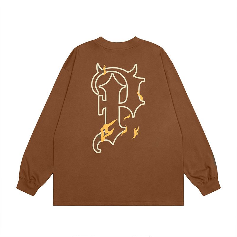 Men's Clothing Classic Tide Long Sleeved T Shirt Men And Women Loose Couple Bottoming Tide Brand Ins Bottoming Top_viptrois.com