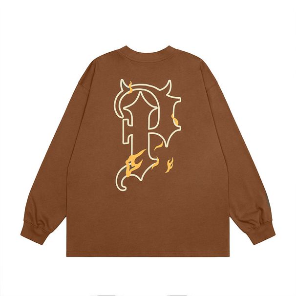 Men's Clothing Classic Tide Long Sleeved T Shirt Men And Women Loose Couple Bottoming Tide Brand Ins Bottoming Top_viptrois.com