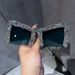 New Half Frame Cat Eye Diamond Sunglasses For Women Exaggerated Personality Trend Large Frame Fashion Ins Sunglasses For Men_viptrois.com