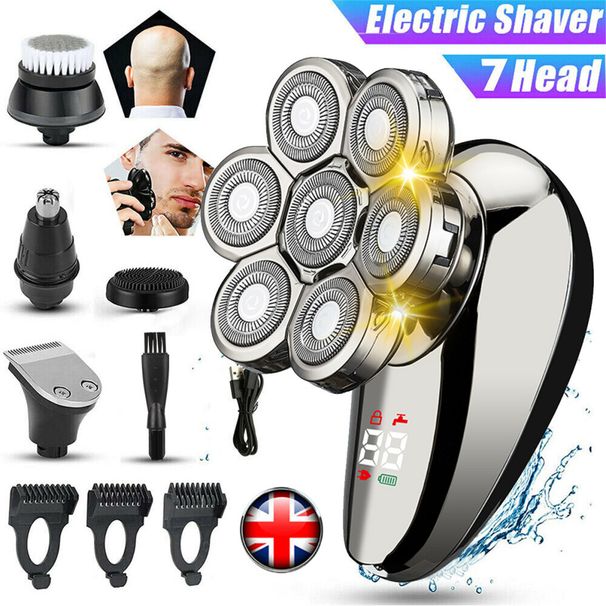 7D Electric Shaver 7 Head Razor Bald Beard Hair Skull Trimmer Beard Remover Men_viptrois.com