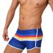 UXH Men's Colorful Striped Sports Split Boxer Swim Trunks Fashionable Close-fitting Quick-dry Beach Shorts_viptrois.com