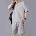Men's Clothing Sports Suit Men's Summer Ice Silk Quick Drying Short Sleeved T Shirt Light Breathable Large Size Casual Shorts_viptrois.com