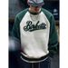 American Contrasting Color Splicing Crew Neck Fleece Sweater Men's Autumn And Winter Trendy Brand Loose Casual Plus Fat Plus Size Long-sleeved Top_viptrois.com