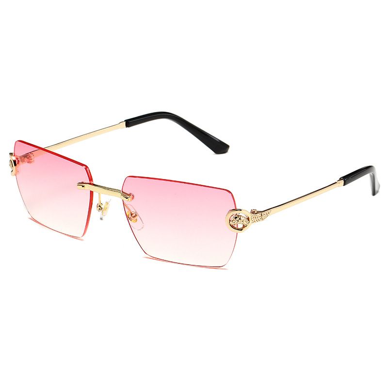 Frameless Leopard Print Metal Sunglasses - High-End Fashion Eyewear For Men & Women (UV400 Protection)_viptrois.com