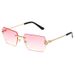 Frameless Leopard Print Metal Sunglasses - High-End Fashion Eyewear For Men & Women (UV400 Protection)_viptrois.com