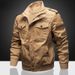 2025 Spring And Autumn Tooling Men's Jacket Casual Stand-up Collar Badge Embroidered Large Size Jacket Men_viptrois.com