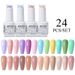Arte Clavo Gel Nail Polish Set 24 Colors Semi Permanent UV Led Gel Varnish Manicure Set Soak Off Nail Lacquer Base Coat Top Coat_viptrois.com