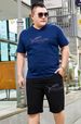 Men's Clothing fashion casual suit plus size men's summer loose fat guy short-sleeved T-shirt suit thin_viptrois.com