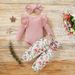 Mother & Kids Baby Girl's Trousers With Long Sleeves And Floral Trousers_viptrois.com