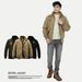 Men's Clothing Men's Vintage Work Jacket With Stand Collar & Embroidery - Lightweight & Heavyweight Options In Black, Khaki, Army Green_viptrois.com