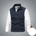 Men's Clothing Men's Soft Shell Vest Autumn And Winter New Style High End Plus Velvet Warm Stand Collar Casual Vest Jacket Waistcoat_viptrois.com