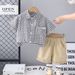 Male Baby 2025 New Cute Casual Thin Summer Checkered Small Label Shirt Short Sleeve Set_viptrois.com