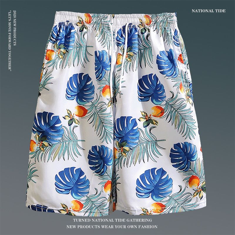 Men's Clothing Summer Floral Shorts Men's Loose Large Size Hawaiian Beach Pants Big Pants Trendy Brand Quick Drying Outer Wear Couple Shorts_viptrois.com