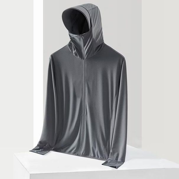 Outdoor Sunscreen Coat Ice Silk Men's And Women's Lightweight Breathable Fishing Sunscreen Coat Jacket_viptrois.com