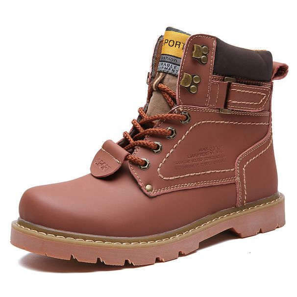 Men's Genuine Leather Boots - Winter Casual Roman Boots With Ethnic Pattern, Breathable & Comfortable (Black, Dark Brown, Yellow, Light Brown)_viptrois.com