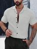 Men's Clothing Short Sleeved Shirt Casual Sports Cardigan Tops_viptrois.com