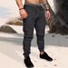 Men's Multi-Pocket Stretch Cargo Pants With Elastic Cuffs - Tactical Utility Joggers For Outdoor & Streetwear_viptrois.com