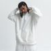 Autumn Winter Fleece Lined Hooded Sweatshirt Unisex American Street Style Crew Neck High-Quality Solid Color_viptrois.com