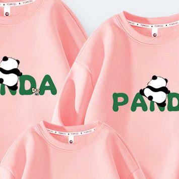 Parent-child clothing Cotton hoodie tide brand red panda mother and daughter a family of three parent-child clothing_viptrois.com