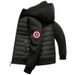 Men's Lightweight Quilted Hooded Jacket With Solid Color And Striped Design, Slim Fit, Casual Everyday Winter Outerwear._viptrois.com