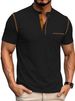 Small Slanted Breathable Short-sleeved Half-button Henry Polo Shirt For Men, Large Size, Casual Sports T-shirt_viptrois.com