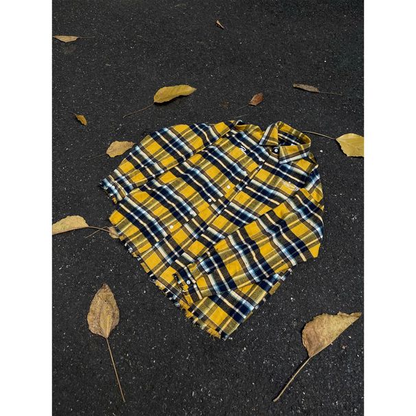 Men's Clothing Retro Color Blocked Plaid Long Sleeved Shirt For Men, New Spring And Autumn Style, Loose Fit, Trendy Brand Shirt, Couple Jacket Top._viptrois.com