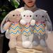 Cute Soft Striped Rabbit Doll Plush Toy Little White Rabbit Doll Children's Ragdoll Easter Gift_viptrois.com