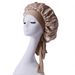 Double Layer Satin Shower Cap - 36cm Wide Brim With Ribbon Trim & Two-Tone Design For Hair Protection_viptrois.com