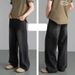 Men’s Washed Wide-Leg Jeans – Retro Distressed Loose Straight Pants (Black Gray/Light Blue/Retro Blue/Nostalgic Blue, S-3XL)_viptrois.com