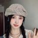 Beret Octagonal For Women, Artistic Striped Cotton Linen, Spring Summer Autumn, Face Slimming Newsboy Hat, Painter Hat_viptrois.com
