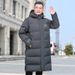 Men's Clothing Dad's Down Jacket, Grandpa's Same Style, Winter Knee Length Hooded Down Jacket, Extreme Cold, Thickened And Extra Large Size Coat_viptrois.com