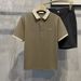 "Men's Slim-Fit Short Sleeve Polo Shirt – Breathable Cotton Blend, Korean-Inspired Casual Top"_viptrois.com