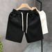 Men's Light luxury big brand style white jacquard shorts men's summer trendy brand five-quarter pants 2023 new men's half pants_viptrois.com